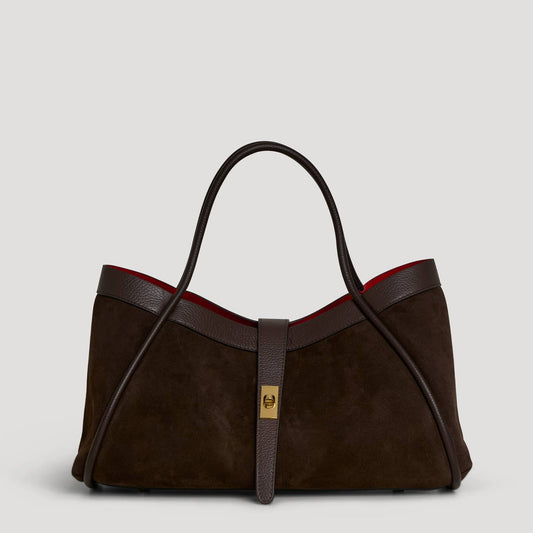 Dark brown suede bag
